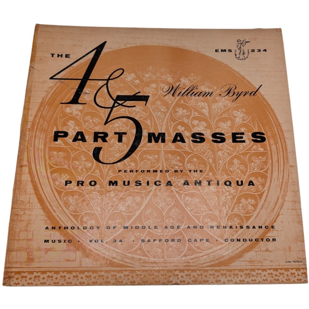 William Byrd 4 & 5 Part Masses LP 1959 US EMS 234 Mono Ex/Vg Booklet